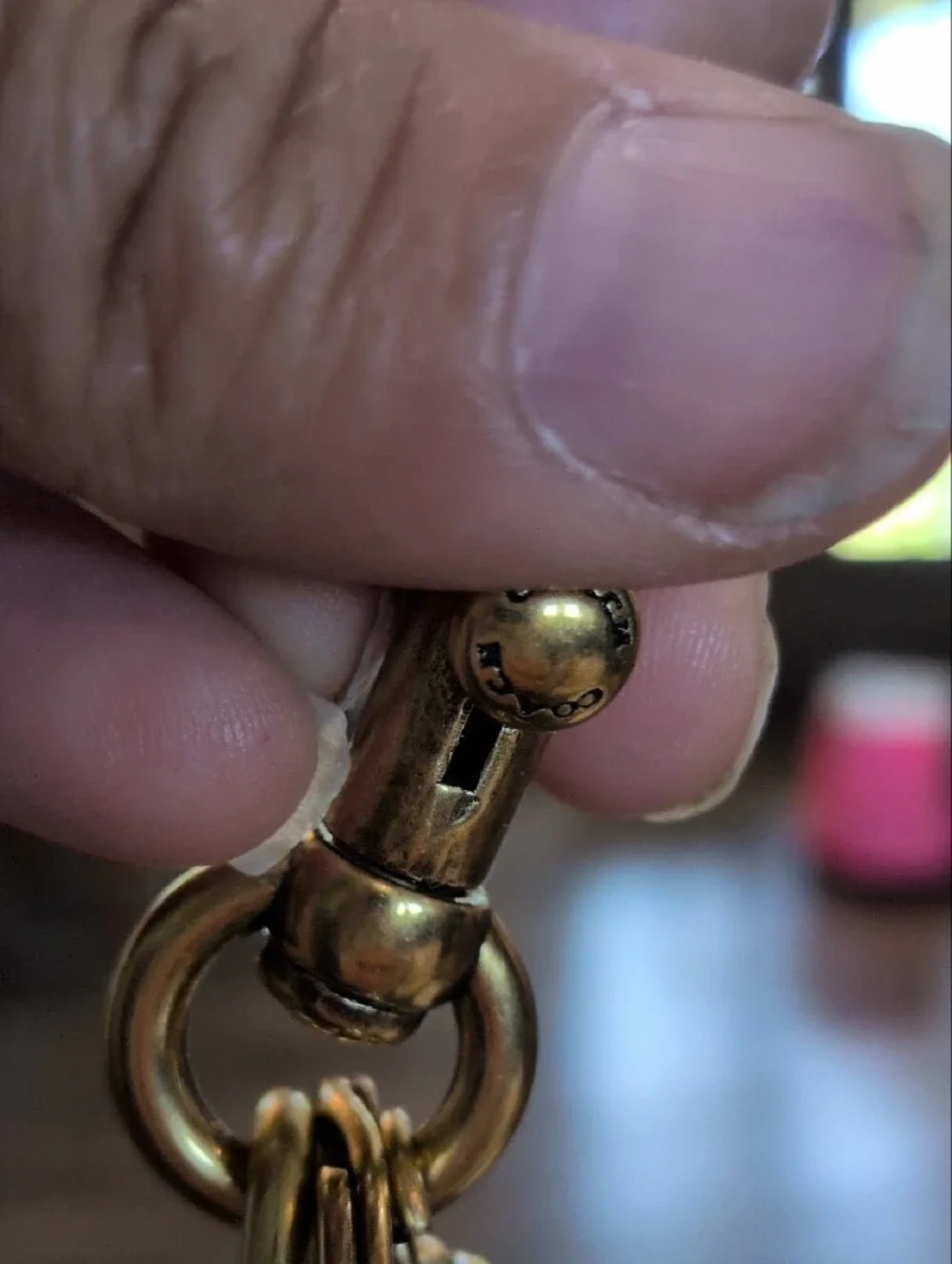 Coach Gold-Tone C Keyring Charm